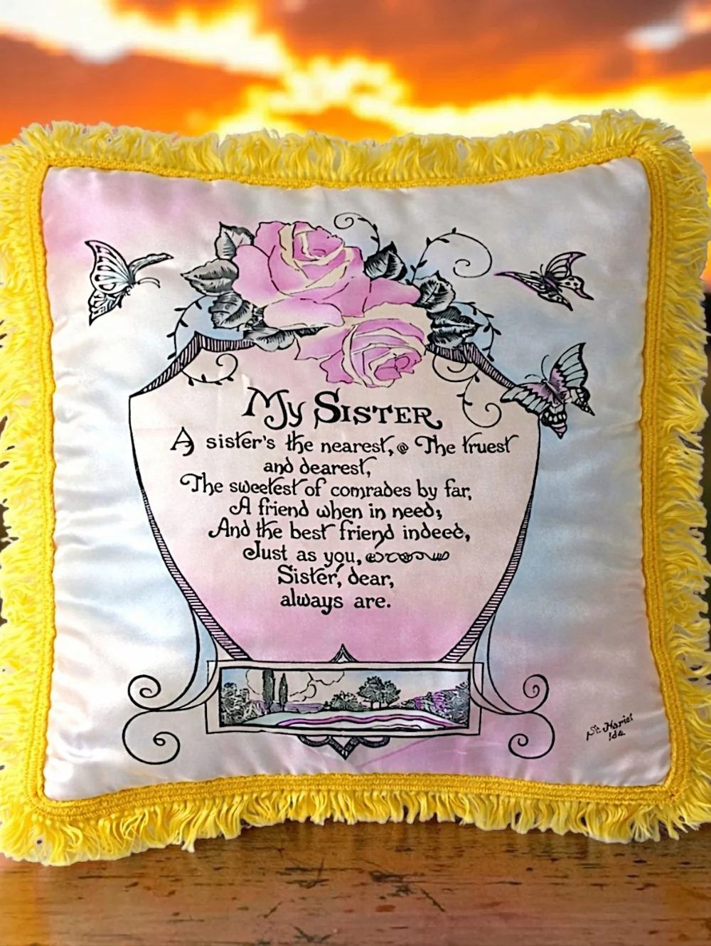 Military Satin Pillowcase Cover Vintage Home Front St Maries‎ Idaho US MY SISTER